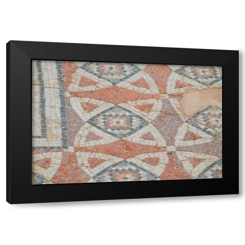 Cyprus-Roman archaeological site of Kourion Detail of ancient mosaic floor Black Modern Wood Framed Art Print with Double Matting by Hopkins, Cindy Miller