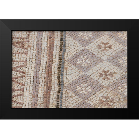 Cyprus-archaeological site of Kourion Detail of ancient mosaic floor Black Modern Wood Framed Art Print by Hopkins, Cindy Miller
