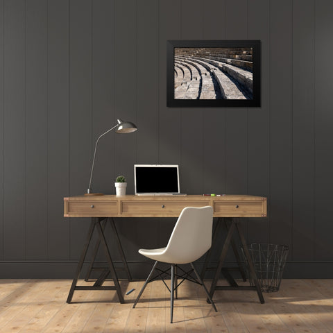 Cyprus-ancient archaeological site of Kourion The Theatre-circa 2nd century BC-seats 3,000 Black Modern Wood Framed Art Print by Hopkins, Cindy Miller