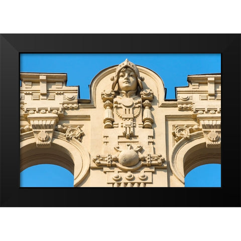 Art Nouveau building on Alberta Street in central Riga-Latvia Black Modern Wood Framed Art Print by Su, Keren