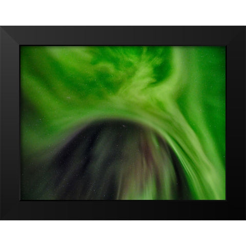 Northern lights over Angmagssalik Fjord-Greenland- Danish Territory Black Modern Wood Framed Art Print by Zwick, Martin