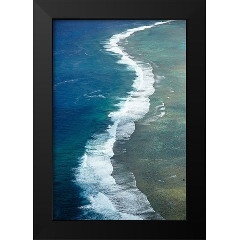 Reef-Southern Rarotonga-Cook Islands-South Pacific Black Modern Wood Framed Art Print by Wall, David