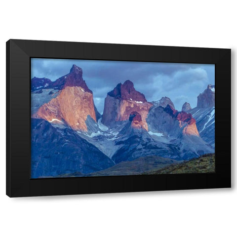 Chile, Torres del Paine NP The Horns mountains Black Modern Wood Framed Art Print by Illg, Cathy and Gordon