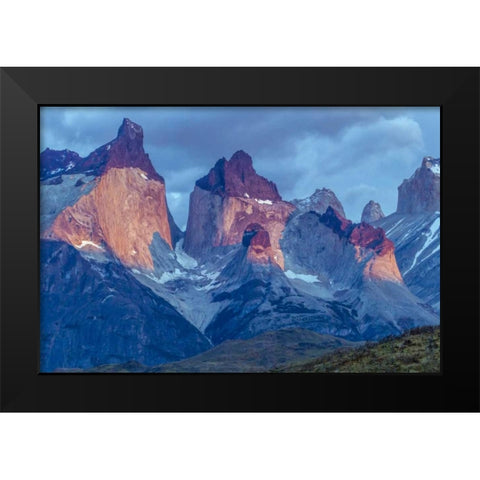 Chile, Torres del Paine NP The Horns mountains Black Modern Wood Framed Art Print by Illg, Cathy and Gordon