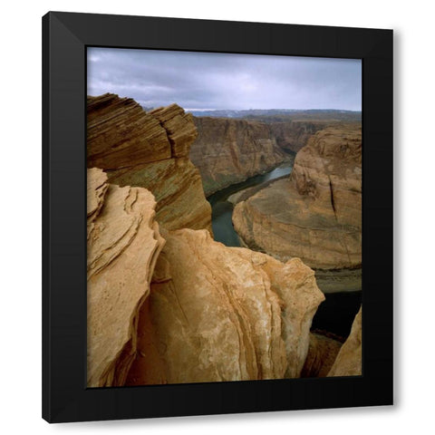 AZ, Horseshoe Bend of the Colorado River Black Modern Wood Framed Art Print with Double Matting by Zuckerman, Jim