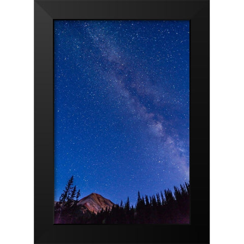 Colorado-San Juan Mountains Milky Way and Red Mountain Peak Black Modern Wood Framed Art Print by Jaynes Gallery