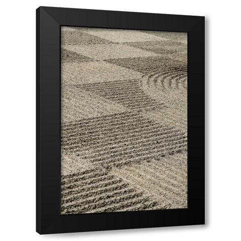 USA, Oregon, Portland Zen patterns in sand Black Modern Wood Framed Art Print by Kaveney, Wendy