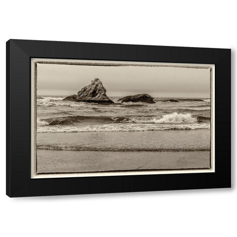 Usa-Oregon-Bandon Bandon Beach Black Modern Wood Framed Art Print by Looney, Hollice