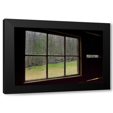 TN, Great Smoky Mts Jim Bales abandoned cabin Black Modern Wood Framed Art Print with Double Matting by Kaveney, Wendy