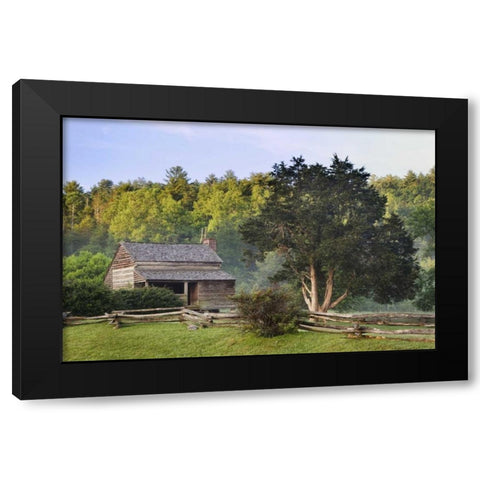 TN, Great Smoky Mts Pioneer cabin in Cades Cove Black Modern Wood Framed Art Print by Flaherty, Dennis