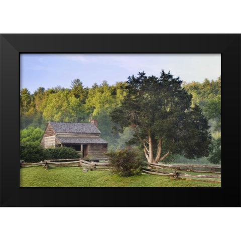 TN, Great Smoky Mts Pioneer cabin in Cades Cove Black Modern Wood Framed Art Print by Flaherty, Dennis