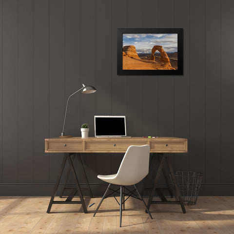 USA, Utah, Arches NP Delicate Arch at sunset Black Modern Wood Framed Art Print by Illg, Cathy and Gordon
