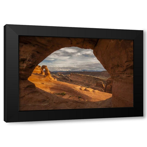 UT, Arches NP Delicate Arch at sunset Black Modern Wood Framed Art Print with Double Matting by Illg, Cathy and Gordon