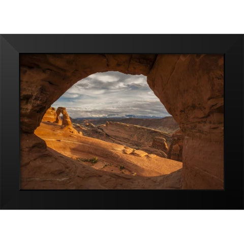 UT, Arches NP Delicate Arch at sunset Black Modern Wood Framed Art Print by Illg, Cathy and Gordon