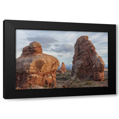 Utah, Arches NP Scenic of sandstone boulders Black Modern Wood Framed Art Print by Illg, Cathy and Gordon