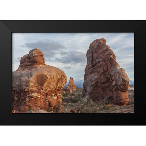 Utah, Arches NP Scenic of sandstone boulders Black Modern Wood Framed Art Print by Illg, Cathy and Gordon