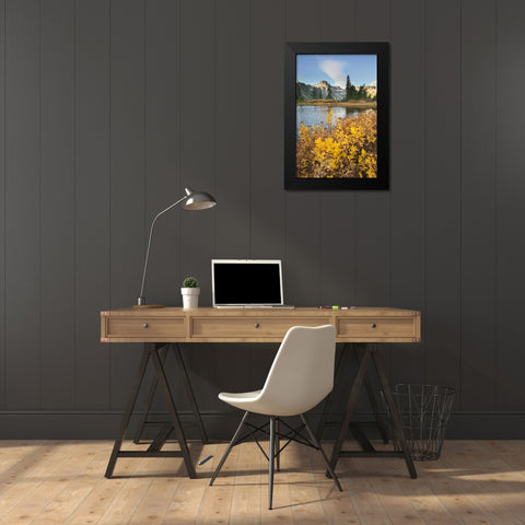 Heather Meadows in autumn Table Mountain is in the distance Black Modern Wood Framed Art Print by Majchrowicz, Alan