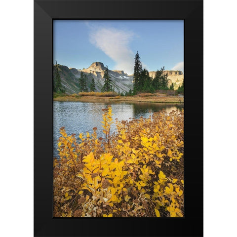Heather Meadows in autumn Table Mountain is in the distance Black Modern Wood Framed Art Print by Majchrowicz, Alan