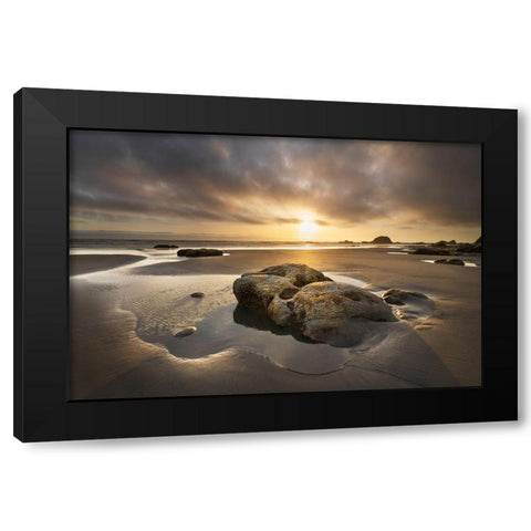 Kalaloch Beach sunset-Olympic National Park-Washington State Black Modern Wood Framed Art Print by Majchrowicz, Alan