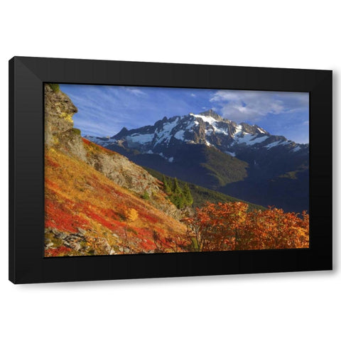 WA, Mount Baker Wilderness View of Mount Shuksan Black Modern Wood Framed Art Print with Double Matting by Paulson, Don