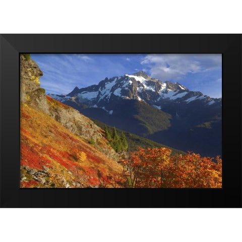 WA, Mount Baker Wilderness View of Mount Shuksan Black Modern Wood Framed Art Print by Paulson, Don