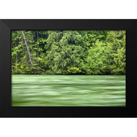 WA, Stehekin Stehekin River through the Cascades Black Modern Wood Framed Art Print by Paulson, Don
