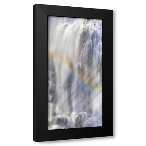 WA, North Cascades NP Rainbow on waterfall Black Modern Wood Framed Art Print with Double Matting by Paulson, Don