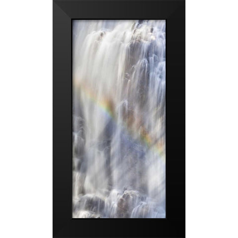 WA, North Cascades NP Rainbow on waterfall Black Modern Wood Framed Art Print by Paulson, Don