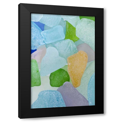 USA, Washington Close-up of colorful beach glass Black Modern Wood Framed Art Print with Double Matting by Paulson, Don