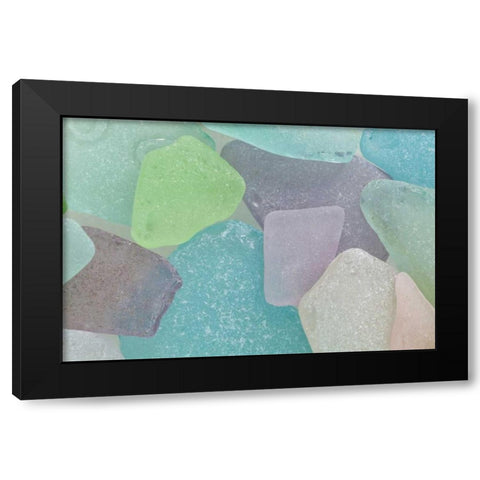 USA, Washington Close-up of colorful beach glass Black Modern Wood Framed Art Print by Paulson, Don