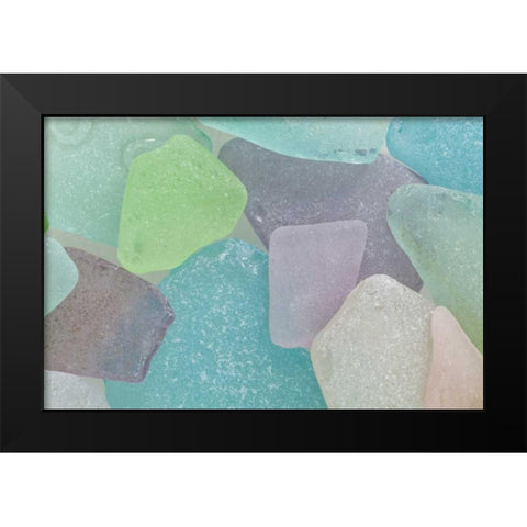 USA, Washington Close-up of colorful beach glass Black Modern Wood Framed Art Print by Paulson, Don