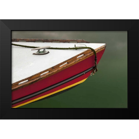 WA, Deer Harbor Bow of boat at Orcas Island Black Modern Wood Framed Art Print by Paulson, Don