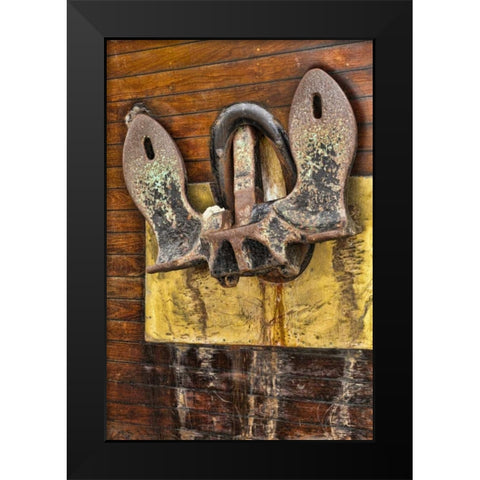 Washington, San Juan Islands Boat anchor Black Modern Wood Framed Art Print by Paulson, Don