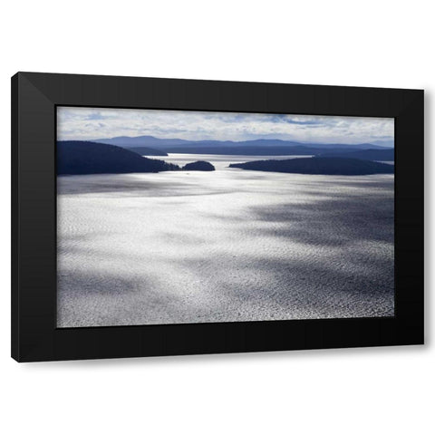 Washington, San Juans Aerial view of islands Black Modern Wood Framed Art Print with Double Matting by Paulson, Don
