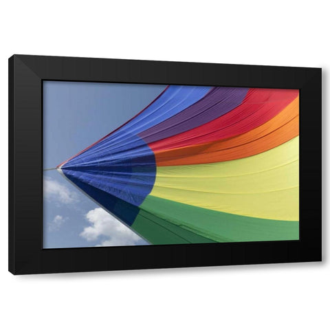 WA, San Juans Underside view of spinnaker flying Black Modern Wood Framed Art Print with Double Matting by Paulson, Don