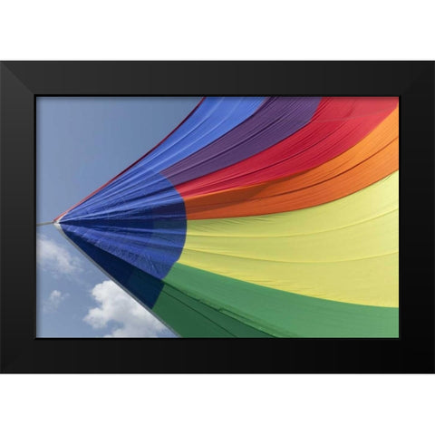 WA, San Juans Underside view of spinnaker flying Black Modern Wood Framed Art Print by Paulson, Don