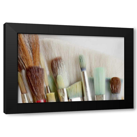 Washington, Seabeck Close-up of artists brushes Black Modern Wood Framed Art Print with Double Matting by Paulson, Don
