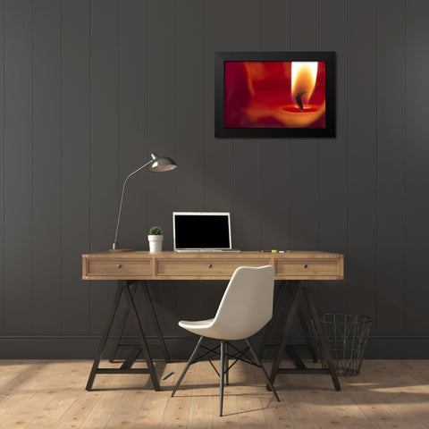 Washington, Seabeck Close-up of candle flame Black Modern Wood Framed Art Print by Paulson, Don