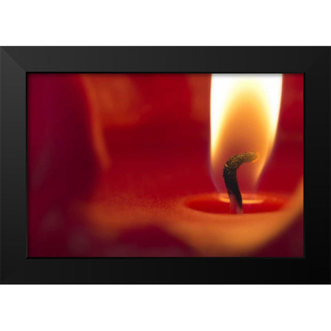 Washington, Seabeck Close-up of candle flame Black Modern Wood Framed Art Print by Paulson, Don