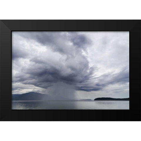 Washington, Seabeck Rainstorm over Hood Canal Black Modern Wood Framed Art Print by Paulson, Don