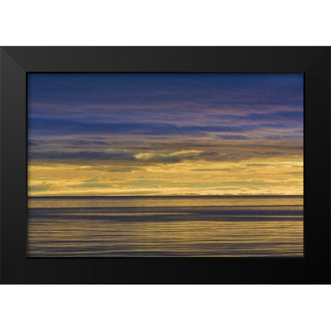 Washington Sunrise on Strait of Juan de Fuca Black Modern Wood Framed Art Print by Paulson, Don