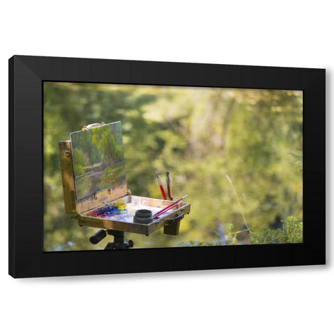 WA, Bainbridge Island Scenic painting on a mount Black Modern Wood Framed Art Print with Double Matting by Paulson, Don
