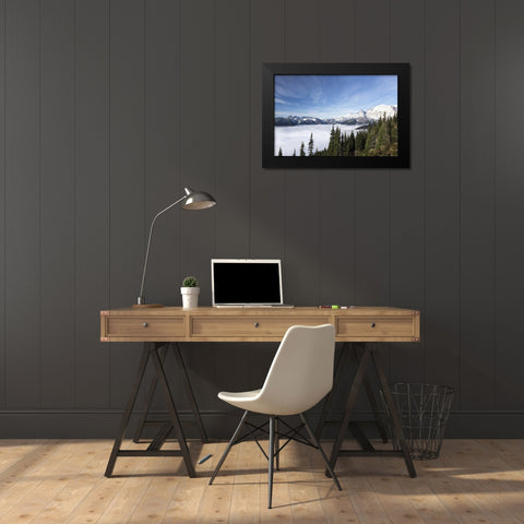 Washington, Mount Rainier NP Sunrise Point Black Modern Wood Framed Art Print by Paulson, Don