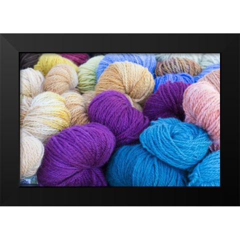 Washington, Seabeck Balls of colorful yarn Black Modern Wood Framed Art Print by Paulson, Don