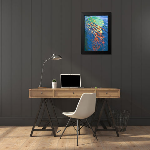 WA, San Juans Water reflection of boat sail Black Modern Wood Framed Art Print by Paulson, Don