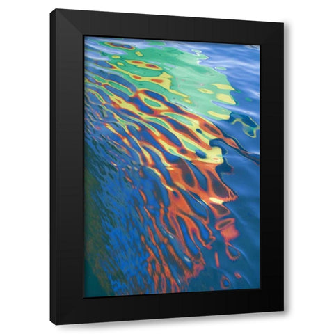 WA, San Juans Water reflection of boat sail Black Modern Wood Framed Art Print by Paulson, Don