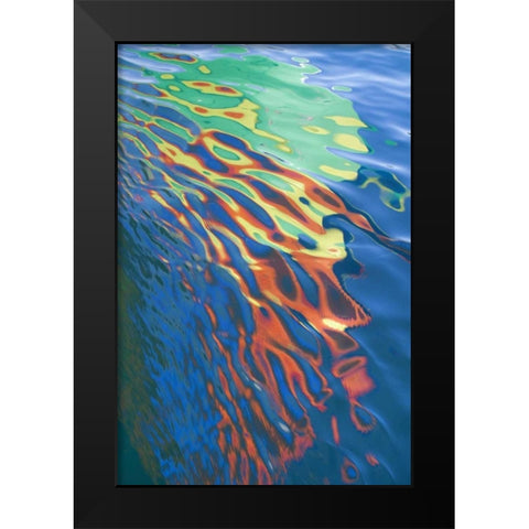 WA, San Juans Water reflection of boat sail Black Modern Wood Framed Art Print by Paulson, Don
