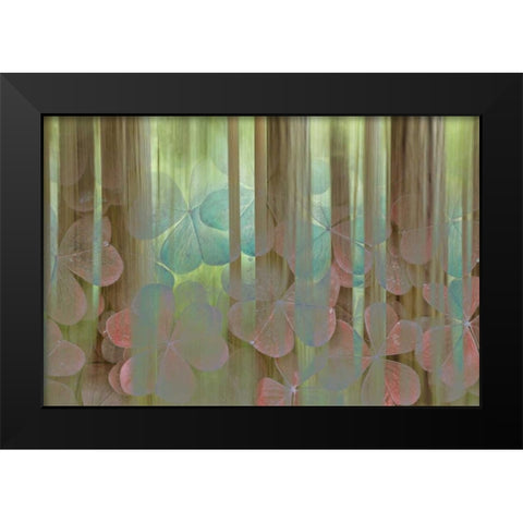 Washington, Seabeck Collage of oxalis and trees Black Modern Wood Framed Art Print by Paulson, Don