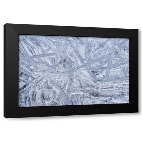 USA, Washington State, Seabeck Patterns on ice Black Modern Wood Framed Art Print by Paulson, Don