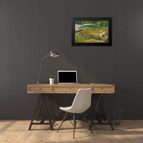 Washington Secluded bay on Sucia Island Black Modern Wood Framed Art Print by Paulson, Don